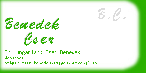 benedek cser business card